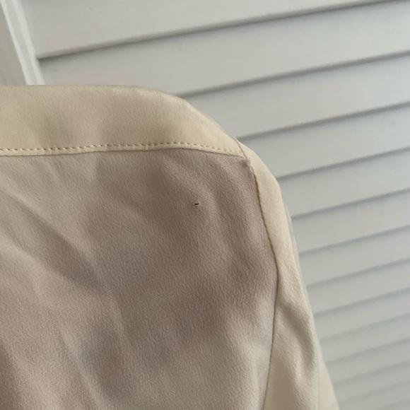 Garnet Hill Ivory Silk Blouse 12 - Picture 6 of 7